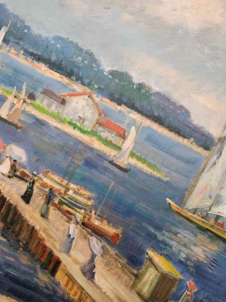 Art 'French Coastal Pier' Oil Painting