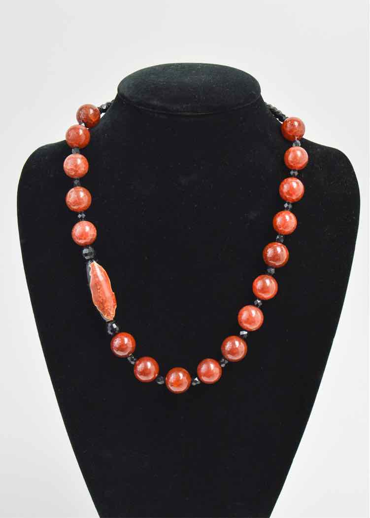Red Quartz & Black Onyx Necklace