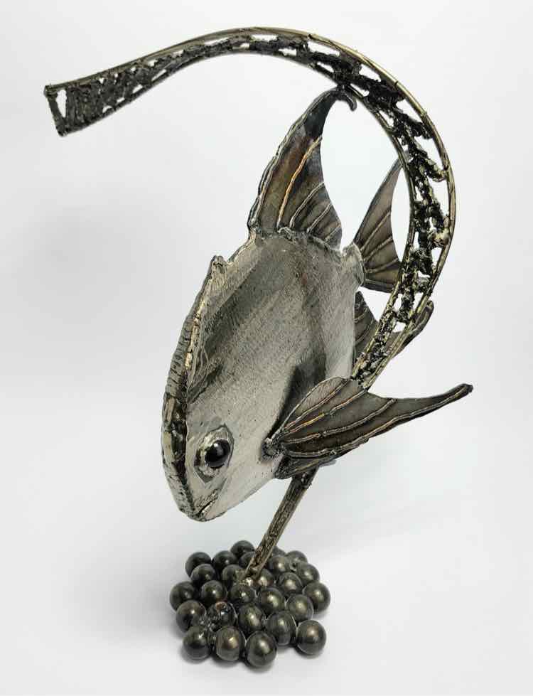 Art Metal Angle Fish Sculpture