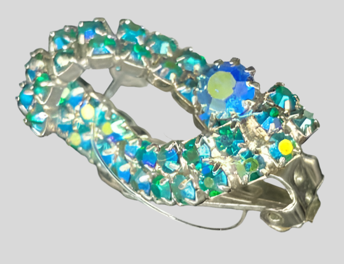 Blue Rhinestone Earrings