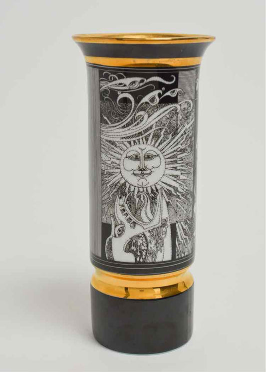 Hollohaza Hungary "8" Porcelain Vase