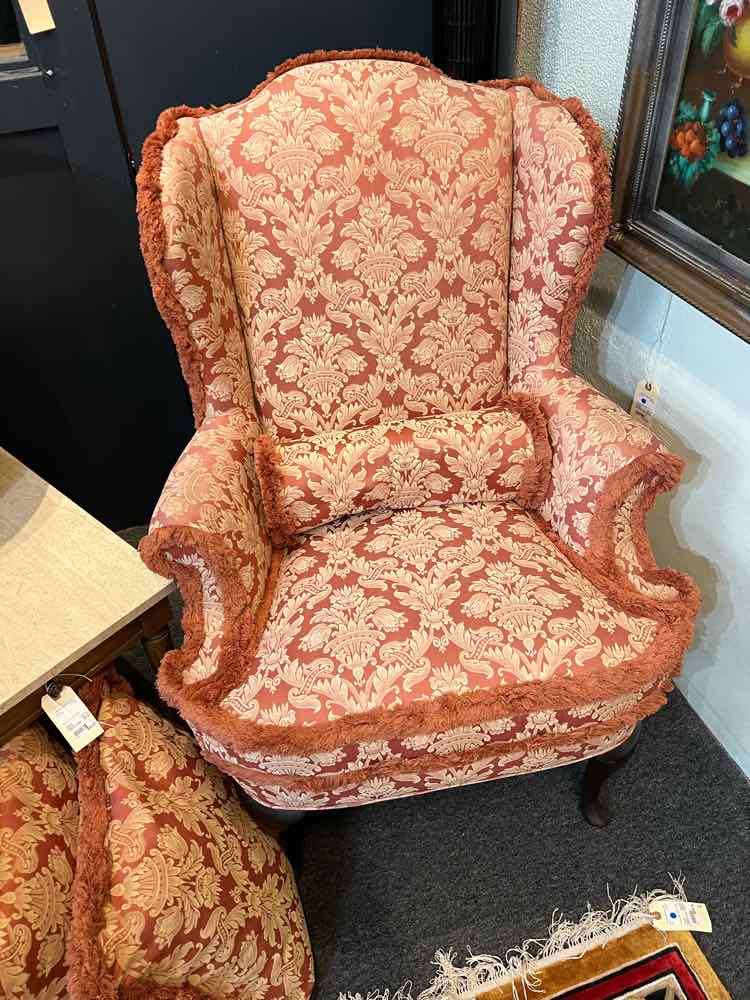 Pair of Wing Back Chairs w/Fringe