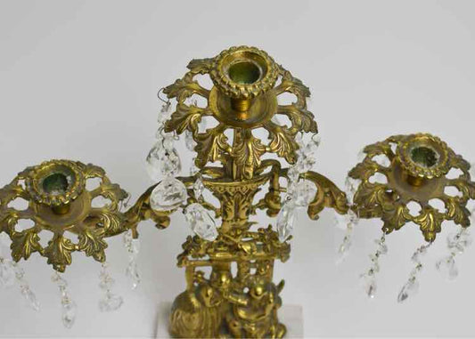 Atq. Gilt Brass Candelabra
