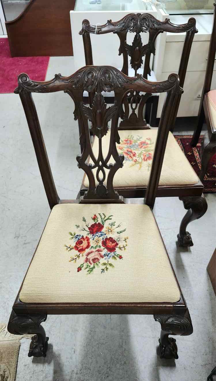 Needle Point Chippendale Chairs