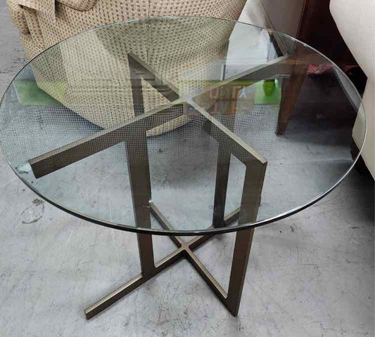 Pewter & Glass End Table