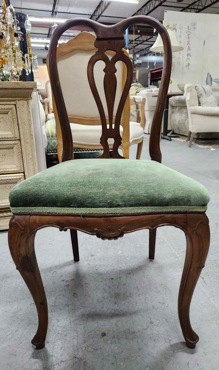 Green Upholstered Antique Chair