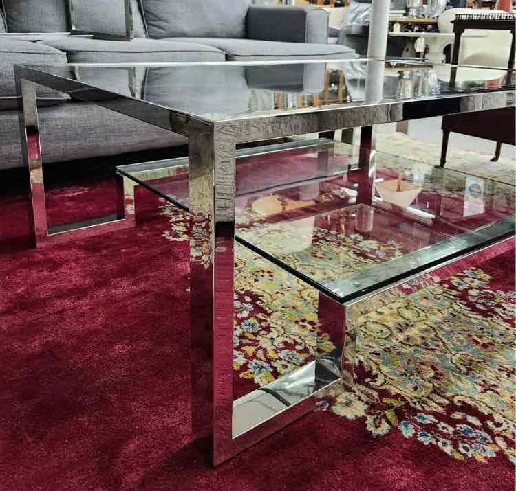 Glass & Chrome Coffee Table