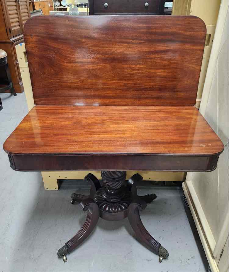 American Empire Swivel Top Mahogany Game Table