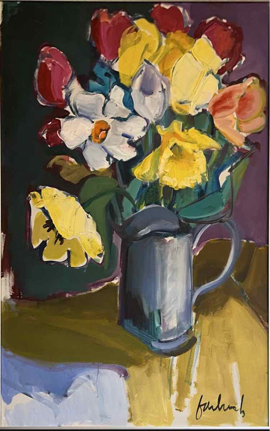 Still Life Colorful Flowers Oil - Forburcha