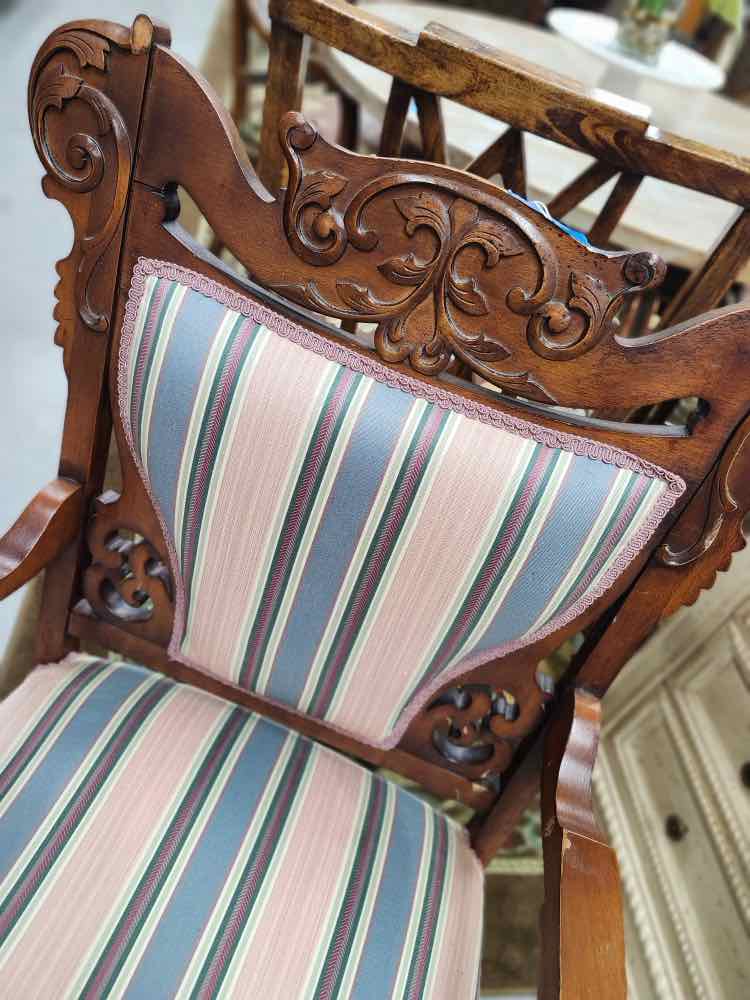 Carved Wood Victorian Chair