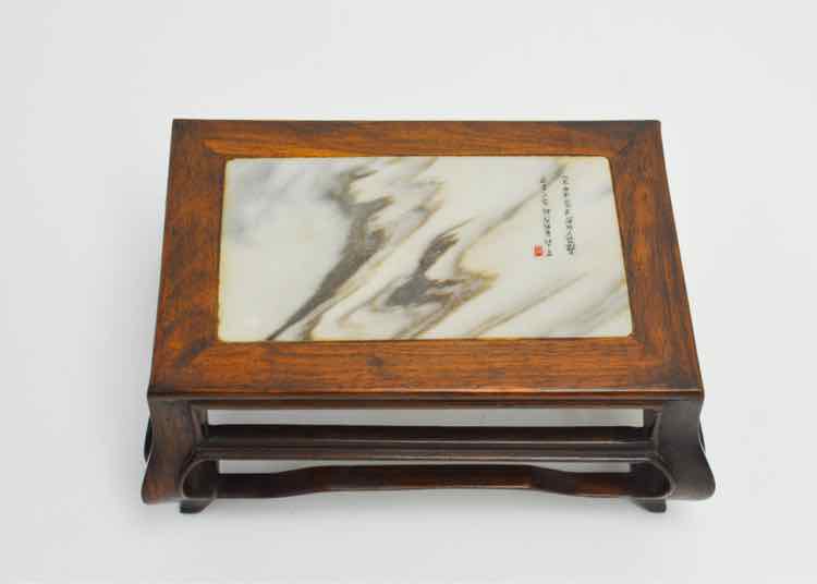 Antique Chinese Marble Insert Table Stand