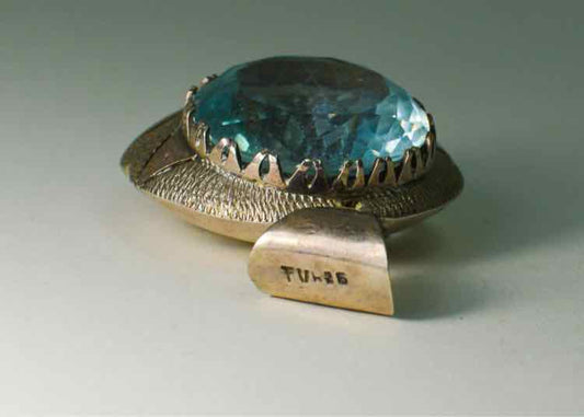 Blue Glass Stone .925 Large Pendant