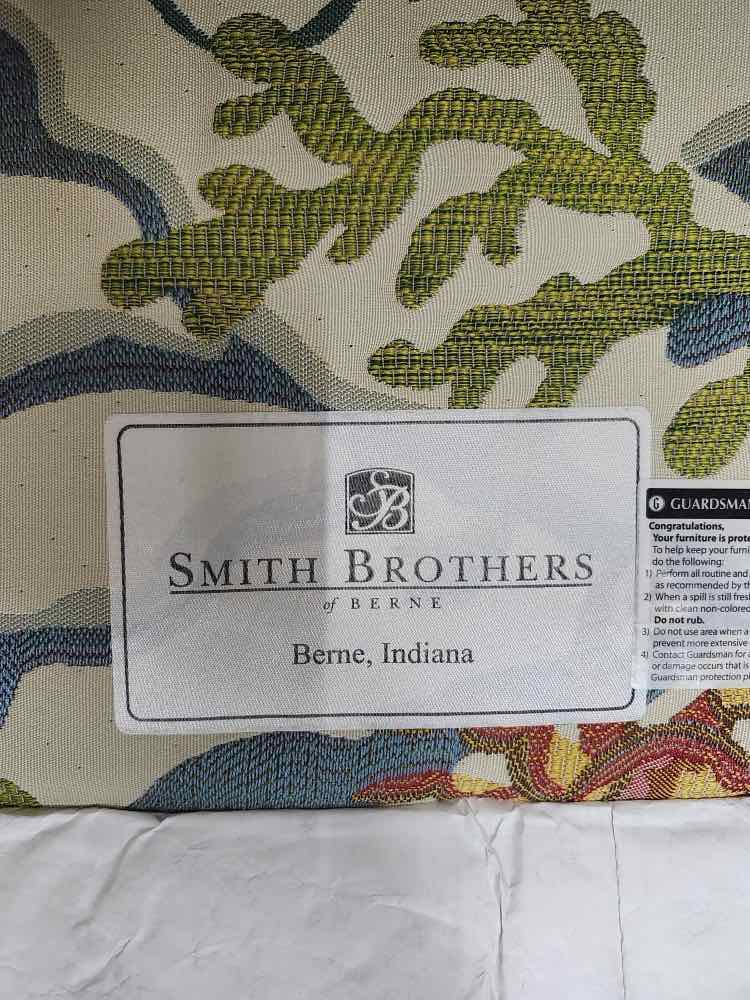 Pair Smith & Brother 'Sea Life' Wingback Arm Chairs