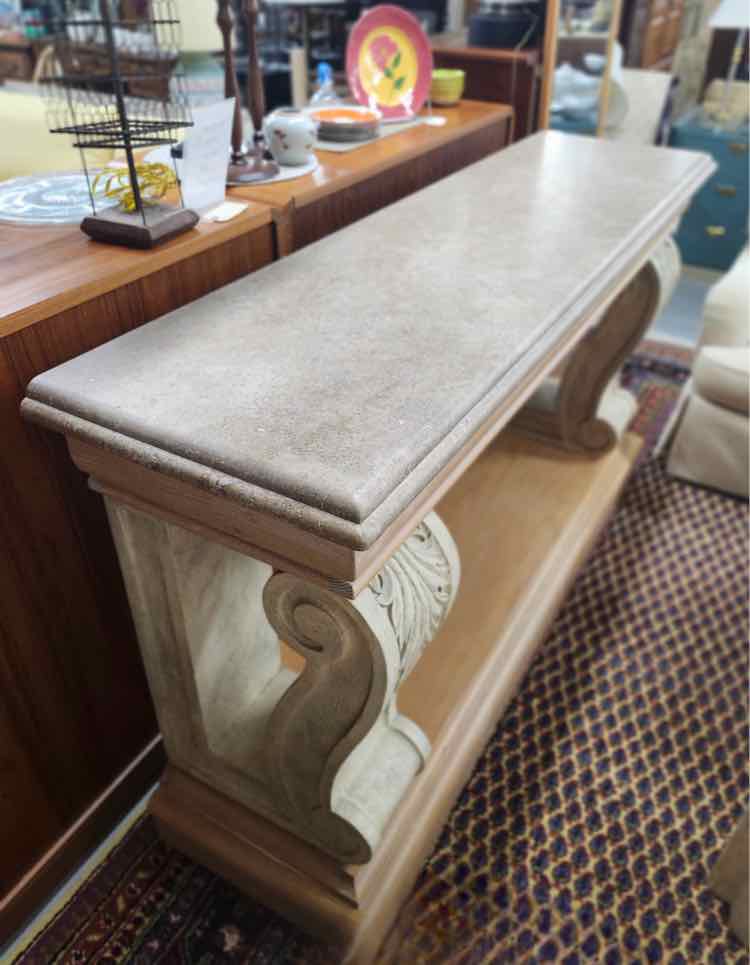 Henredon Stone and Wood Entry Table