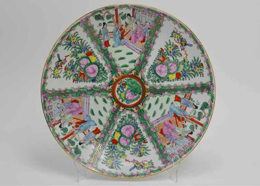 Stamped Chinese Qing "Rose Medallion" Platter