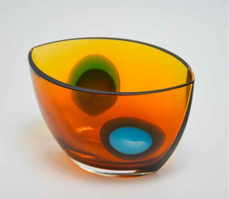 Waterford Amber/Blue Vase