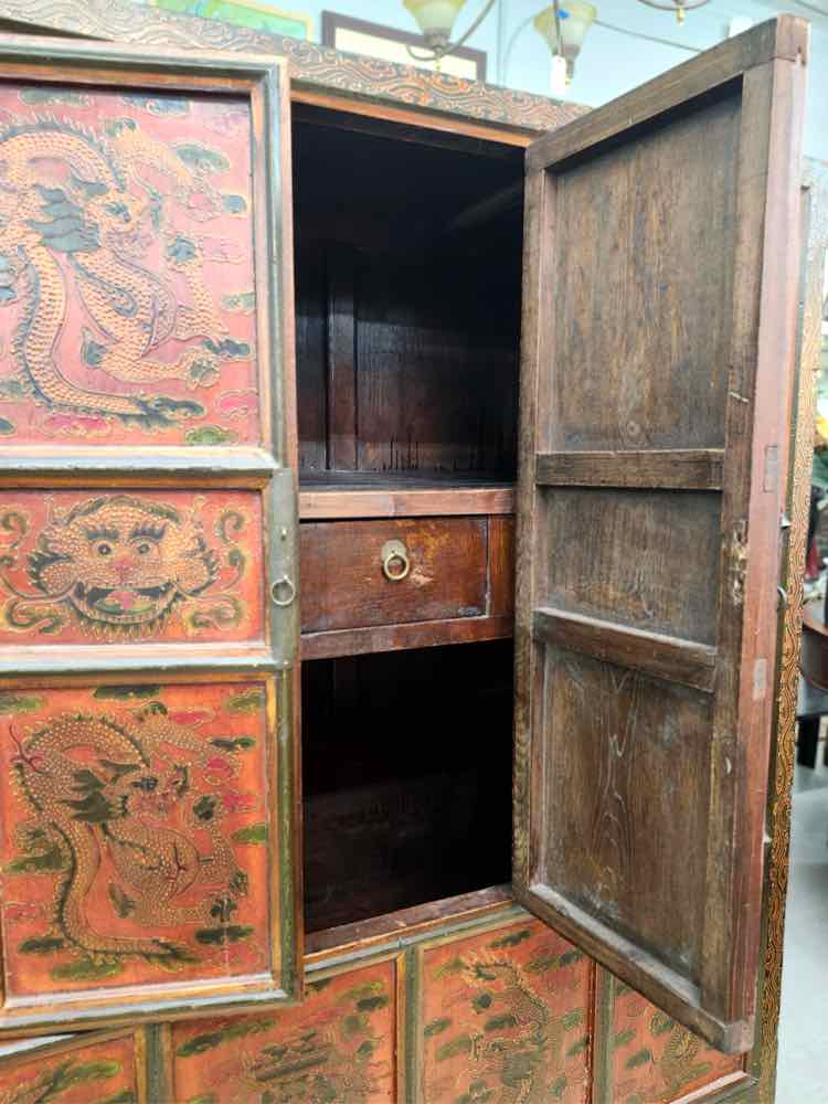 Lg Red Asian Cabinet