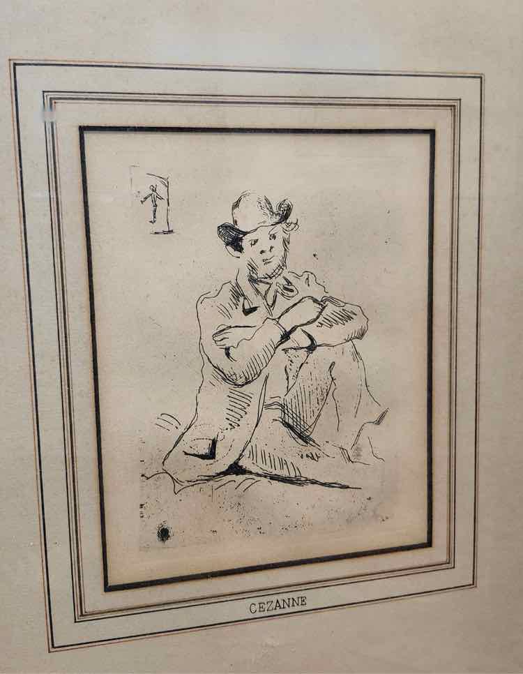 Art "Portrait of Artist A. Guillaumin" Litho Etching Channel by Cezanne