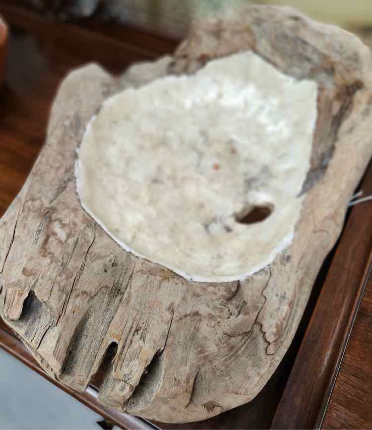 Teak Bowl w/ Chapis Inlaid