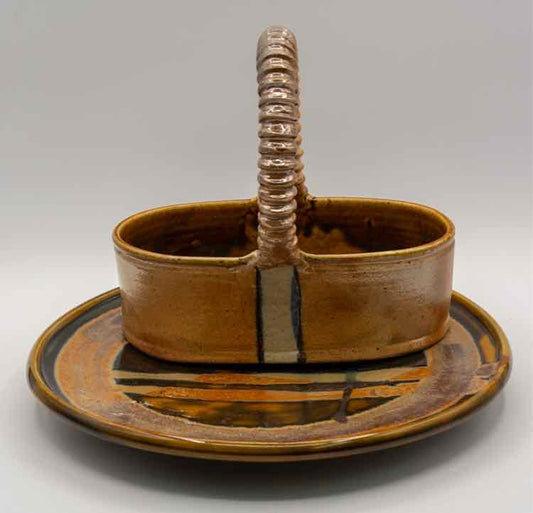 Stone Pottery Plate & Basket