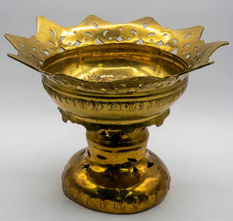 Brass Hammered Offering Bowl