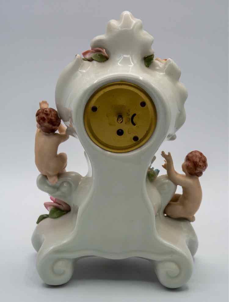 Vtg. Dresden Cherub Mantel Capodimonte Clock