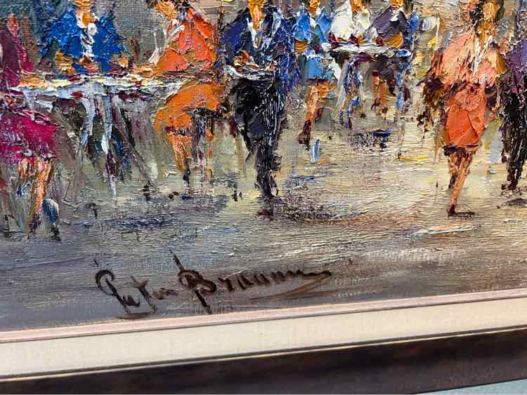 'Parisian Street' Oil by G. Brauman