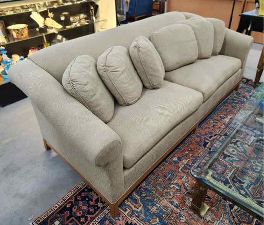 Herring Bone Style Custom Tan Sofa