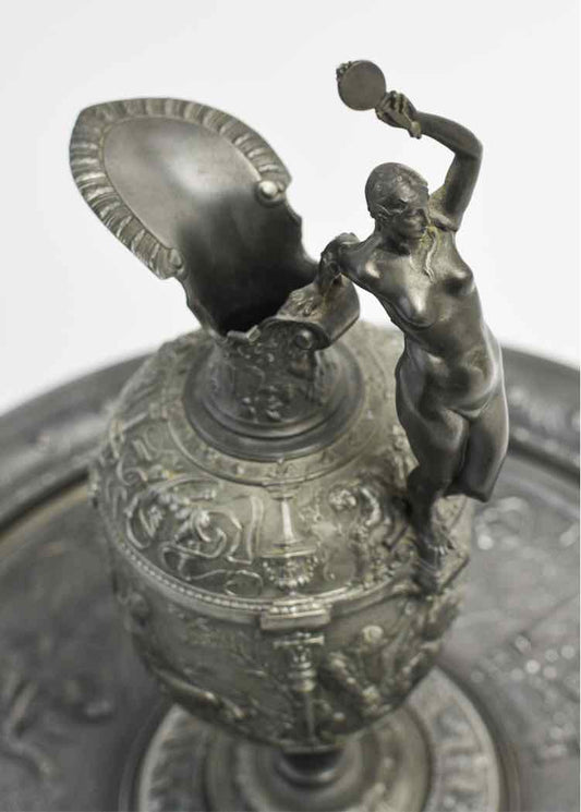 Silver Jules-Paul Brateau 2Pc.Pewter Pitcher & Tray