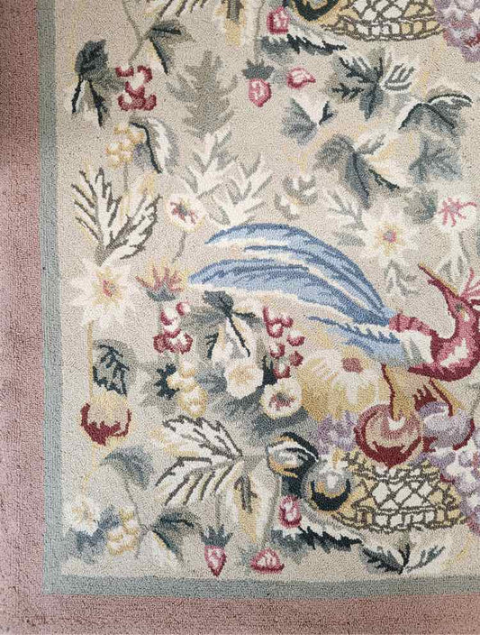 Hand Woven Pheasant & Floral Rug