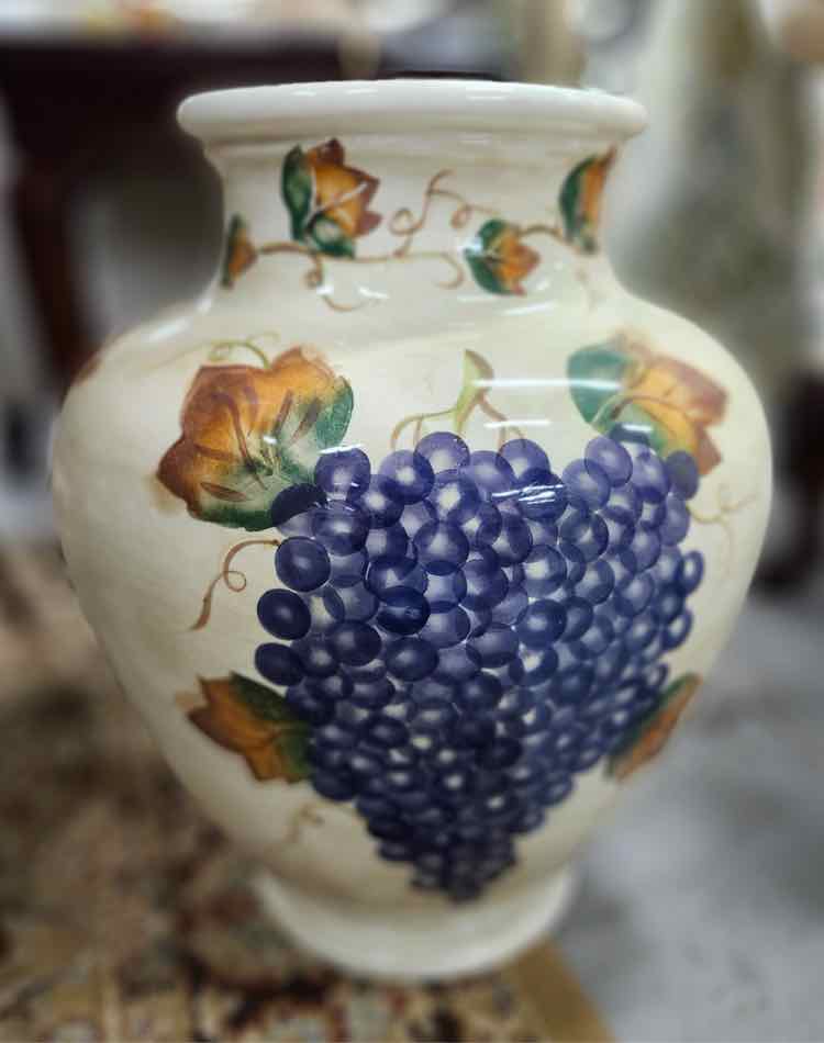 Large Beige Fruit Vase