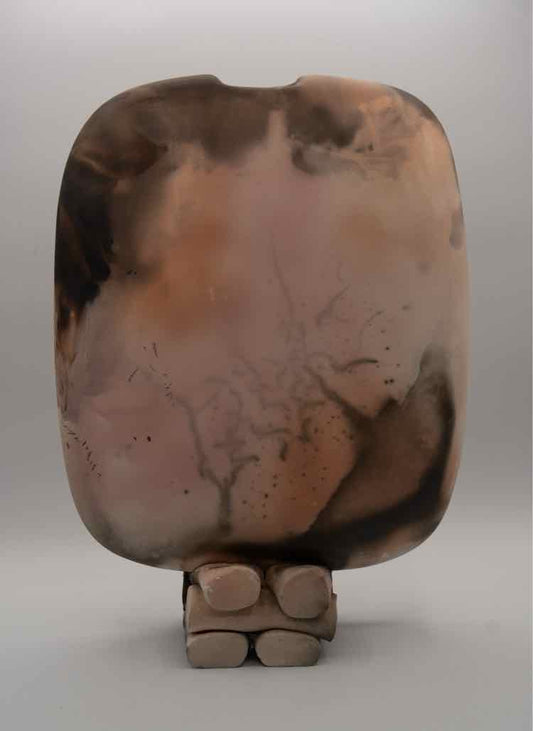 Sawdust Fired Pink Ceramic Sculpture 'as is'