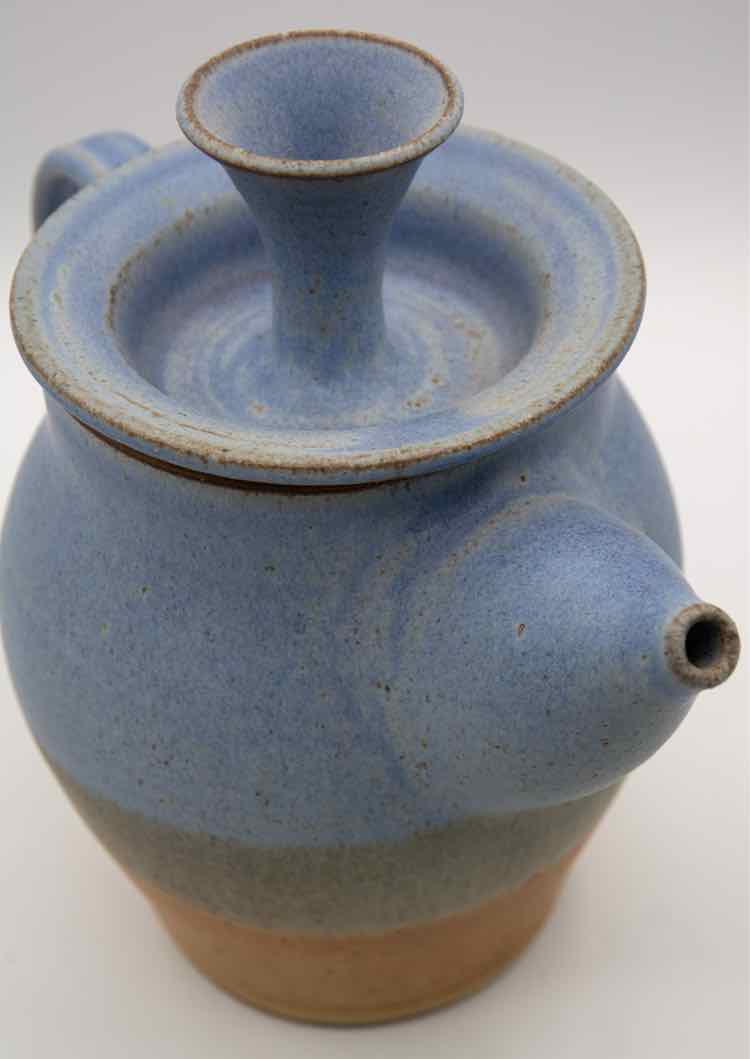 Large Tri-Color Teapot w/Lid