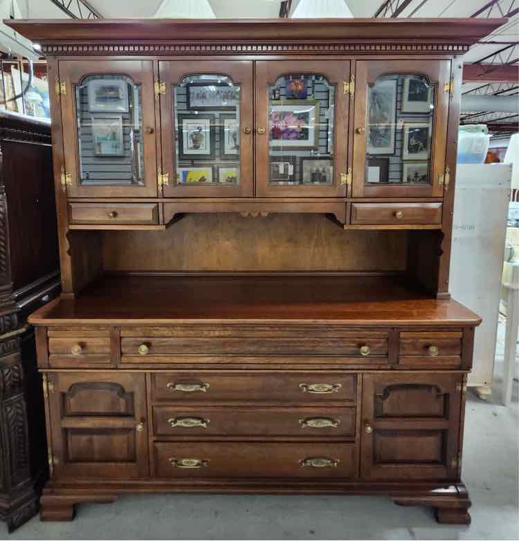 2pc Wood Hutch