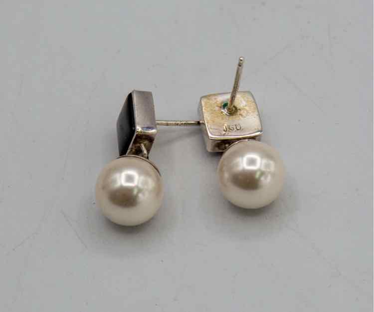 Pearl and Onyx Earrings