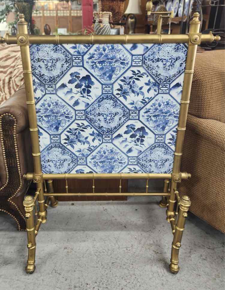 Gold Bamboo Chinoiserie Fire Place Screen