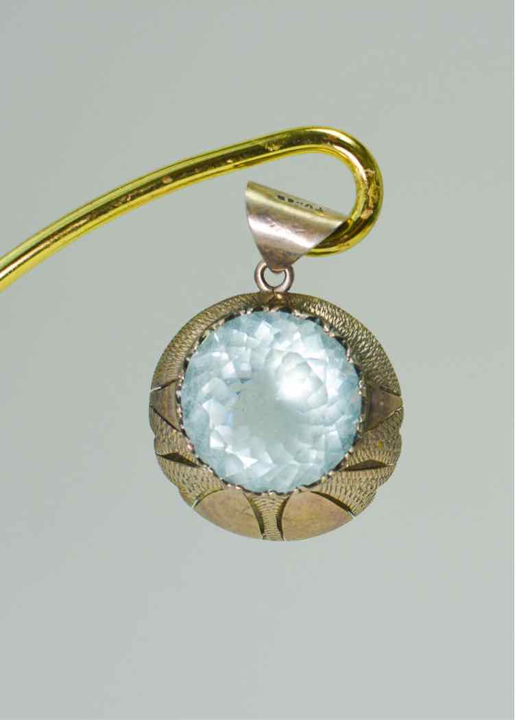Blue Glass Stone .925 Large Pendant