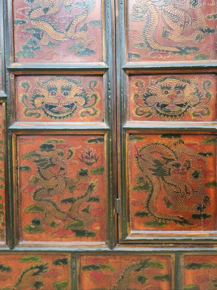 Lg Red Asian Cabinet