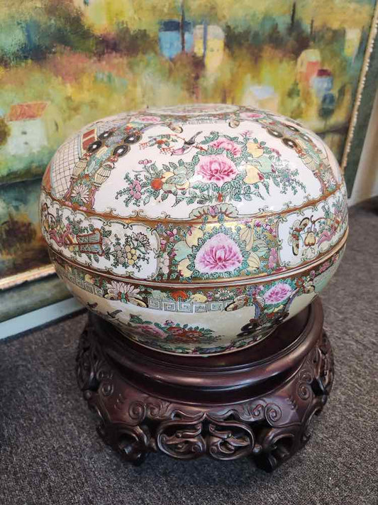 Art Handpainted Rose Medallion Rice Warmer