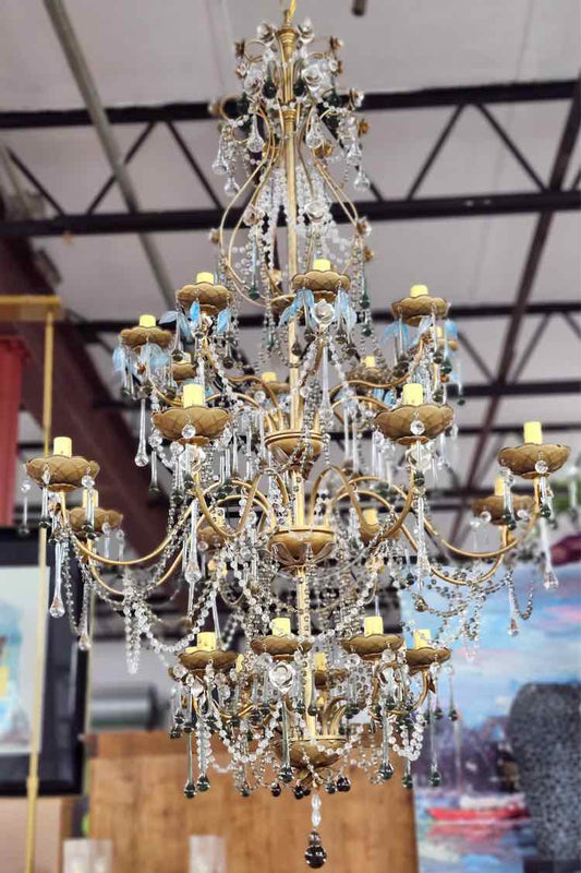Schonbek Gold Flower Chandelier