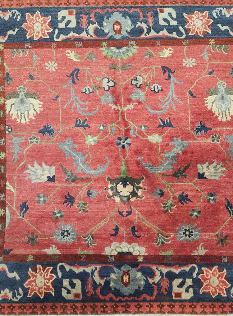 8 x 10 Red/Blue Floral Rug