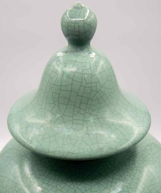 Green Crackle Ginger Jar