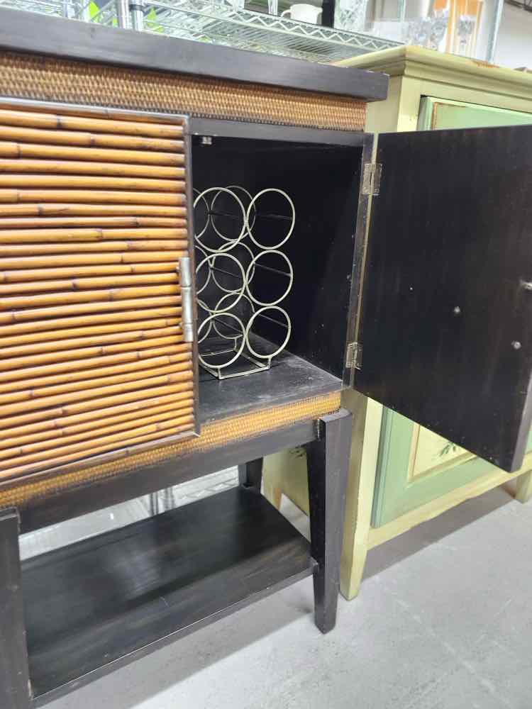 Bamboo Front Wine Cabinet Bar