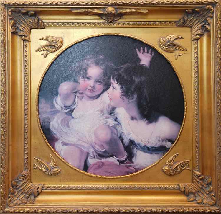 Art "The Calmady Children" in Gold Wood Frame