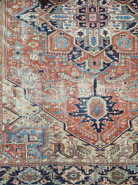 8'4" x 11'2" Antique Orange/ Blue Rug
