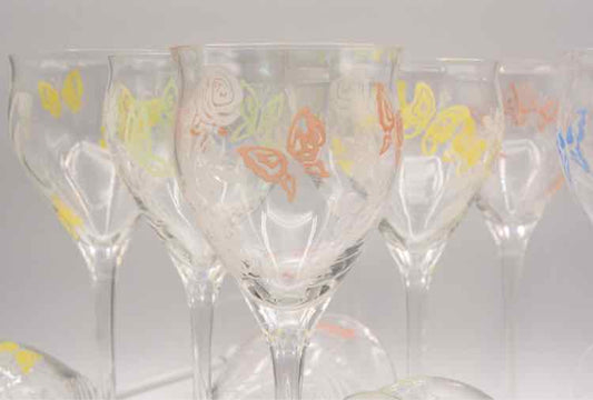 12 Vintage Givenchy Crystal Wine Glasses