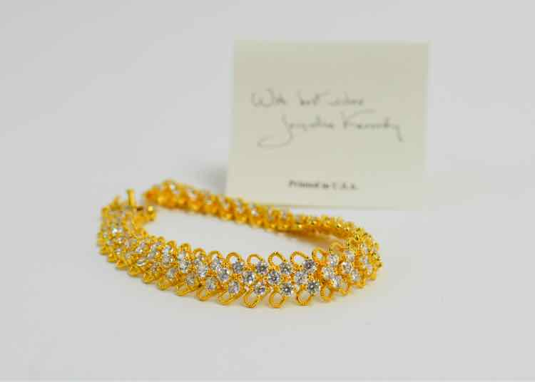 Camrose & Kross Gold Tone Crystal Tennis Bracelet