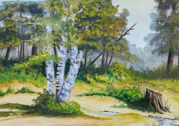 Florida Landscape Watercolor by EL Parnel