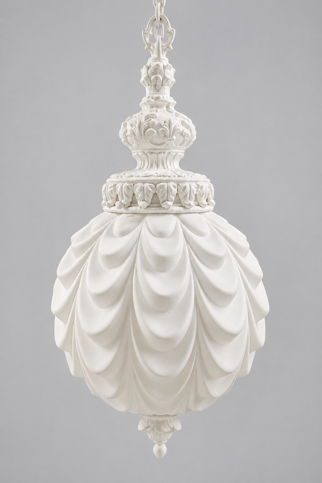 Vtg. White Drape Pendant Light