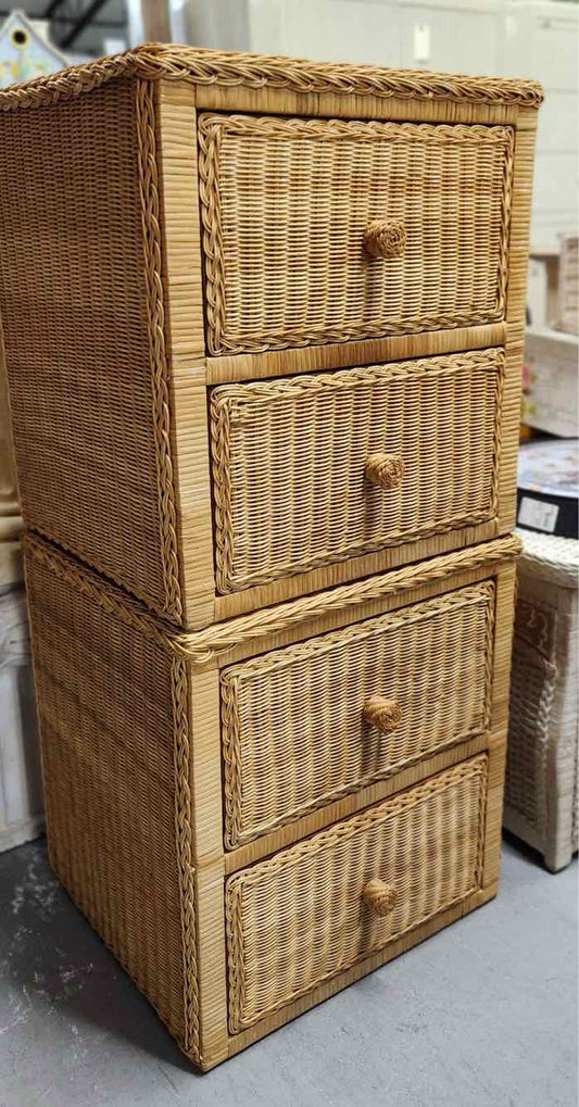 Pair of Wicker Nightstands